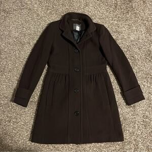 J CREW Italian Double Cloth Wool Lady Day Coat Brown